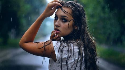 wet brunette|'Dangerous' rain.